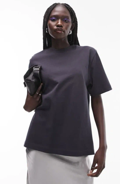 Topshop Relaxed Fit T-shirt In Charcoal