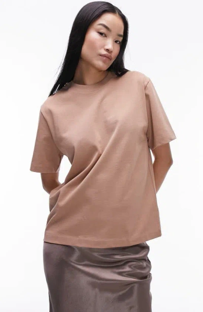 Topshop Relaxed Fit T-shirt In Nude