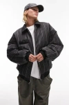 Topshop Reversible Bomber Jacket In Black