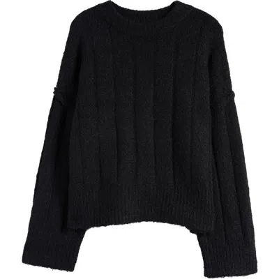 Topshop Rib Jumper In Black