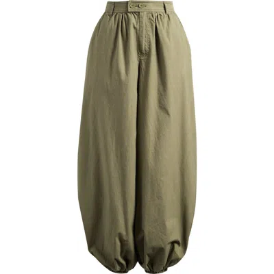 Topshop Ripstop Cotton Balloon Pants In Brown