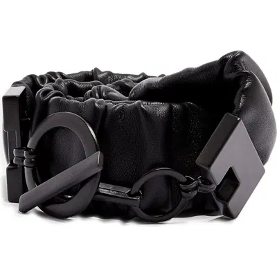 Topshop Ruched Toggle Belt In Black