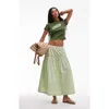 Topshop Ruffle Seam Poplin Maxi Skirt