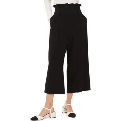 Topshop Ruffle Waist Trousers In Black