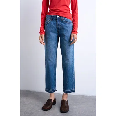 Topshop Runway Crop Straight Leg Jeans In Multi