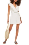 Topshop Sara Broderie Romper In Ivory