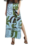 Topshop Sarong Maxi Skirt In Multi