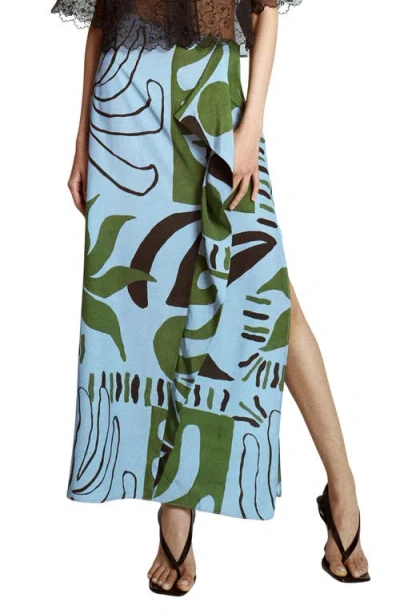 Topshop Sarong Maxi Skirt In Multi