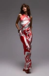 Topshop Satin Halter Maxi Dress