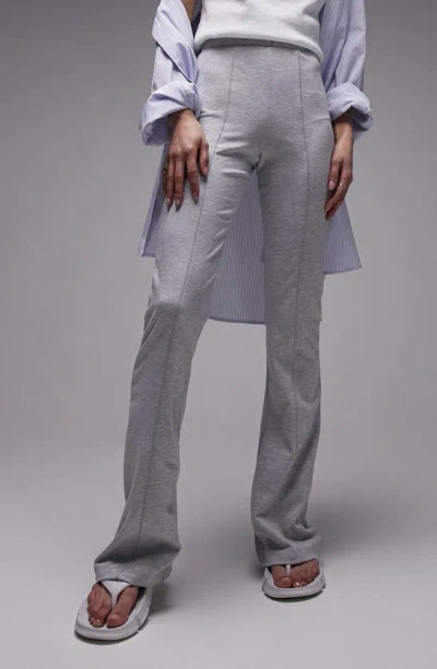 Topshop Seam Front Flare Pants In Grey