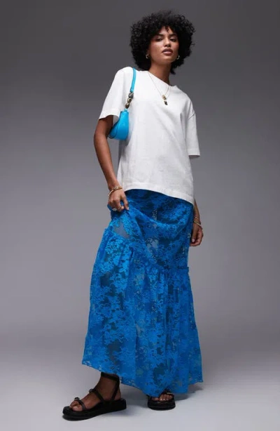 Topshop Sheer Lace Maxi Skirt