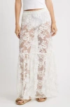 Topshop Sheer Lace Maxi Skirt In Multi