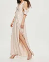 Topshop Shimmer Foil Maxi Dress In Pink In Pink