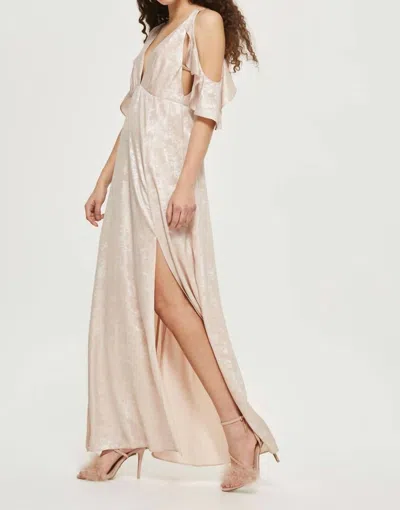 Topshop Shimmer Foil Maxi Dress In Pink