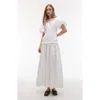 Topshop Puff Sleeve Square Neck Shirred Midi Dress In White