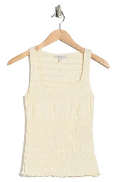 Topshop Shirred Sleeveless Cotton Top In Neutral
