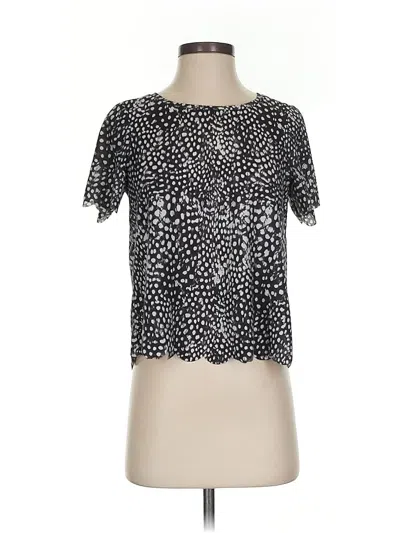 Pre-owned Topshop Short Sleeve Blouse In Black