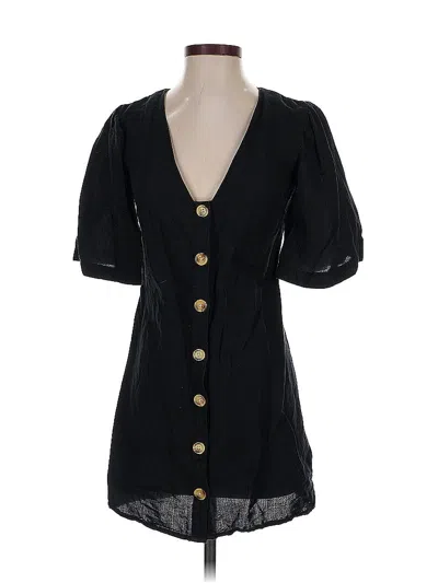Pre-owned Topshop Short Sleeve Blouse In Black