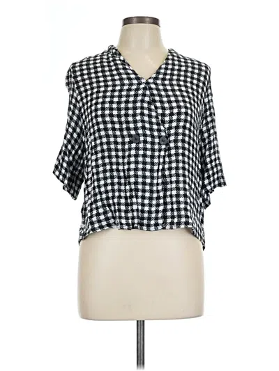 Pre-owned Topshop Short Sleeve Blouse In Black
