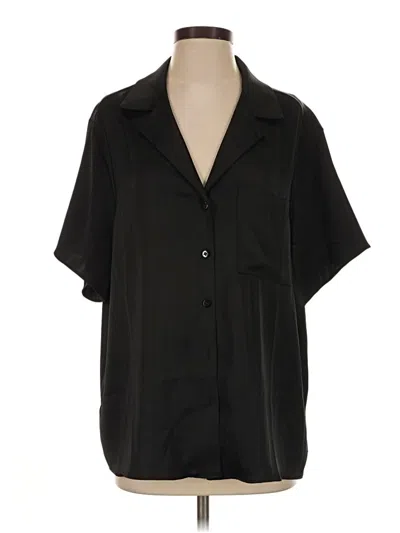 Pre-owned Topshop Short Sleeve Blouse In Black
