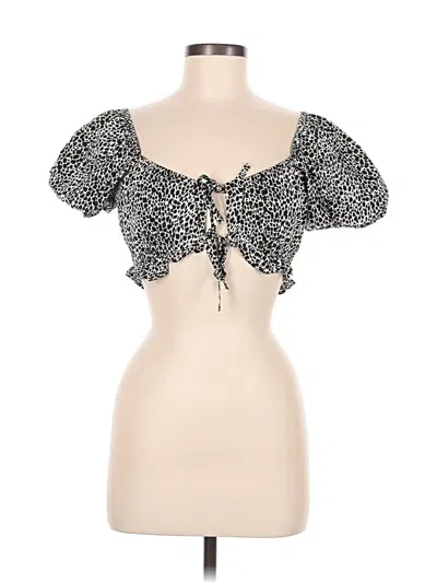 Pre-owned Topshop Short Sleeve Blouse In Black