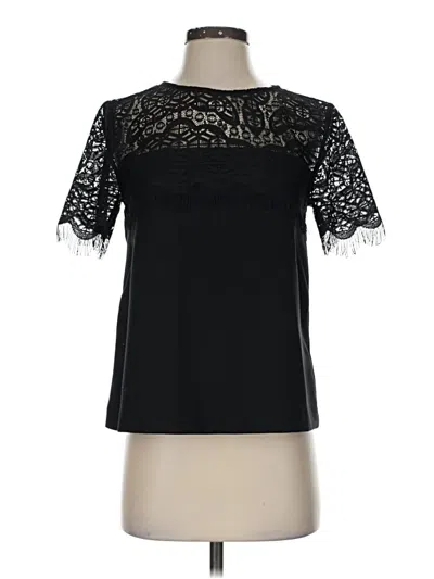 Pre-owned Topshop Short Sleeve Blouse In Black