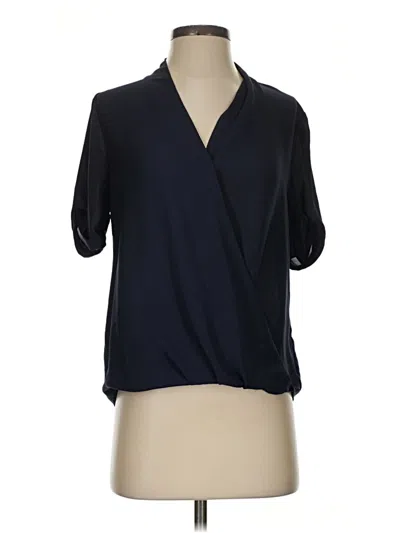 Pre-owned Topshop Short Sleeve Blouse In Black