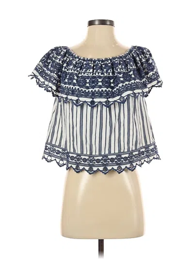 Pre-owned Topshop Short Sleeve Blouse In Blue