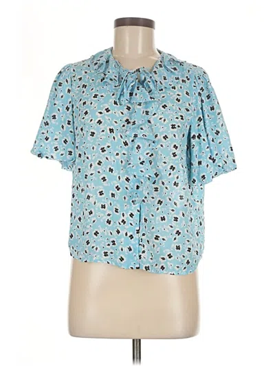 Pre-owned Topshop Short Sleeve Blouse In Blue