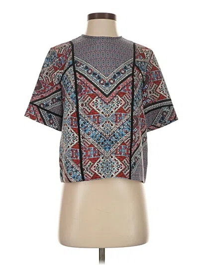 Pre-owned Topshop Short Sleeve Blouse In Gray