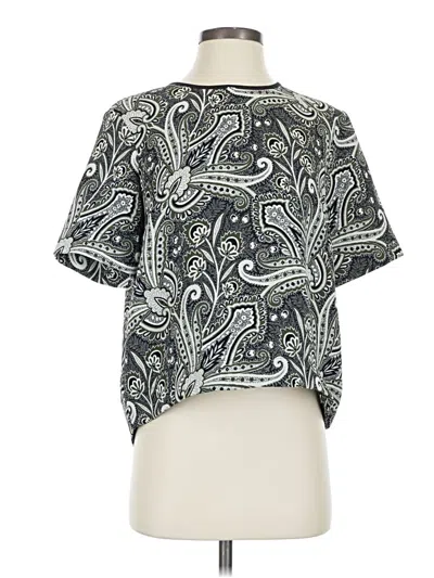 Pre-owned Topshop Short Sleeve Blouse In Green