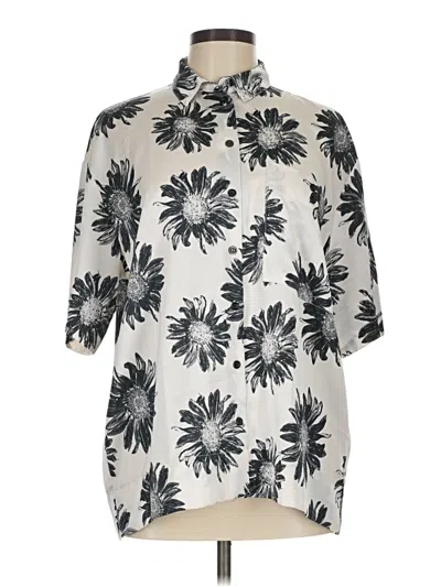 Pre-owned Topshop Short Sleeve Blouse In Ivory