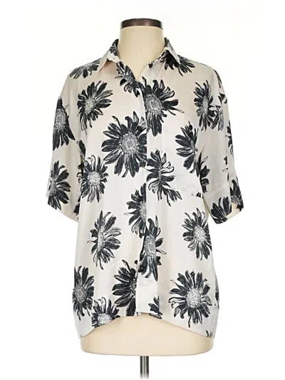 Pre-owned Topshop Short Sleeve Blouse In Ivory