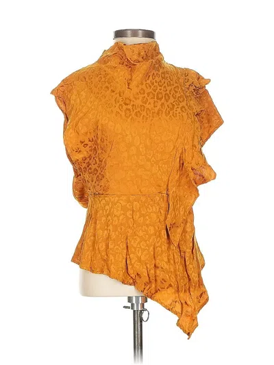 Pre-owned Topshop Short Sleeve Blouse In Orange