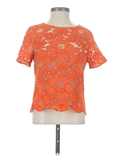 Pre-owned Topshop Short Sleeve Blouse In Orange