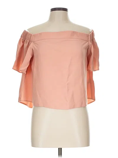 Pre-owned Topshop Short Sleeve Blouse In Orange
