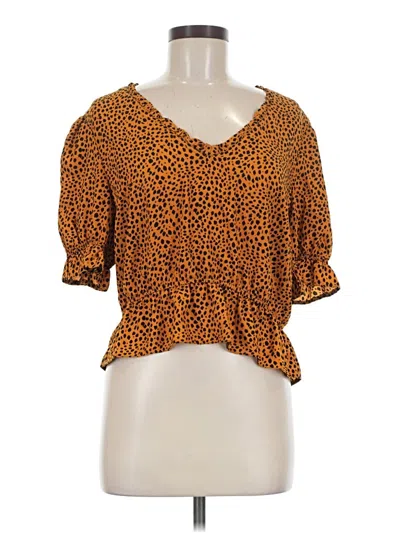 Pre-owned Topshop Short Sleeve Blouse In Orange