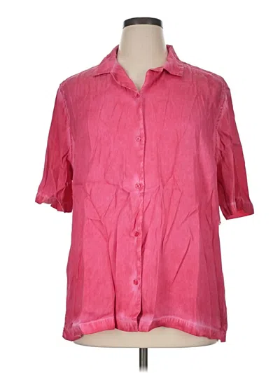 Topshop Short Sleeve Blouse In Pink