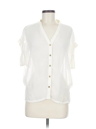 Pre-owned Topshop Short Sleeve Blouse In White
