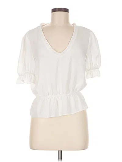 Pre-owned Topshop Short Sleeve Blouse In White