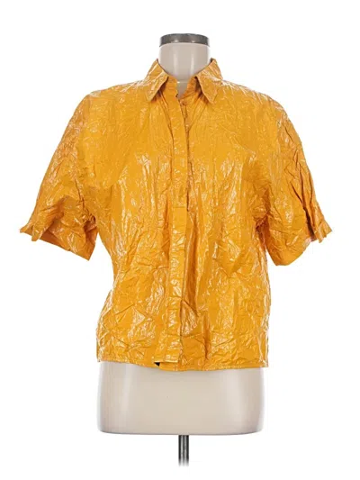 Pre-owned Topshop Short Sleeve Blouse In Yellow