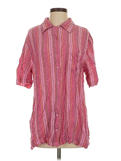 Pre-owned Topshop Short Sleeve Button Down Shirt In Pink