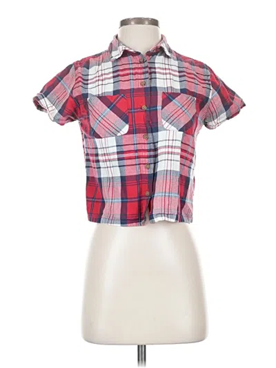 Pre-owned Topshop Short Sleeve Button Down Shirt In Red