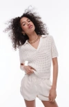 TOPSHOP SHORT SLEEVE CHUNKY COTTON SWEATER