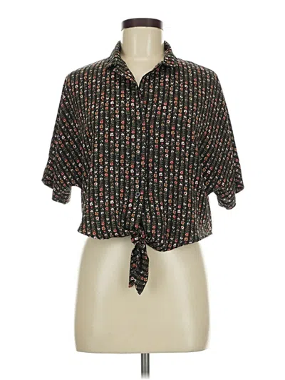 Pre-owned Topshop Short Sleeve Polo Shirt In Black