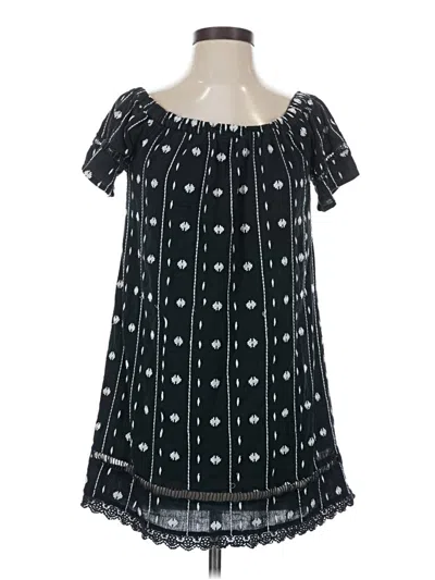 Pre-owned Topshop Short Sleeve Top Black Cold Shoulder Neckline Tops