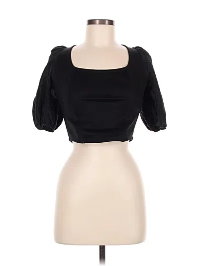 Pre-owned Topshop Short Sleeve Top Black Sweetheart Neckline Tops