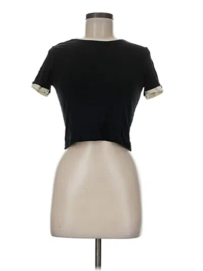 Pre-owned Topshop Short Sleeve Turtleneck In Black
