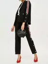Topshop Side Stripe Popper Pants In Black In Black