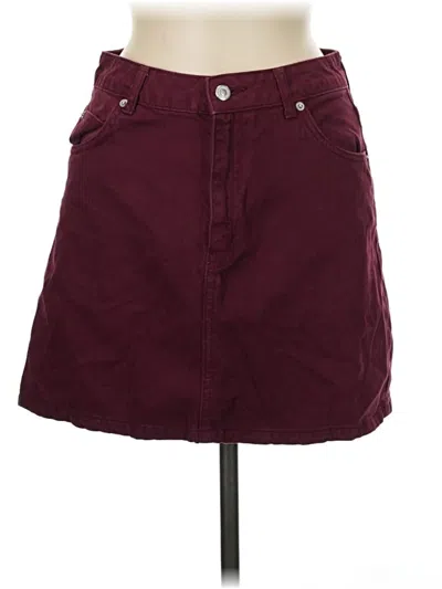 Pre-owned Topshop Silk Skirt In Burgundy